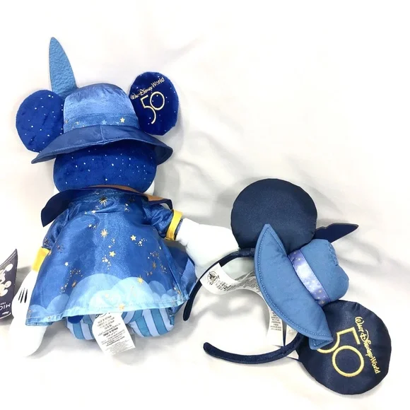 Disney 50th Anniversary Main Attraction Peter Pan Flight Mickey Plush & Ears Set - Picture 3 of 8